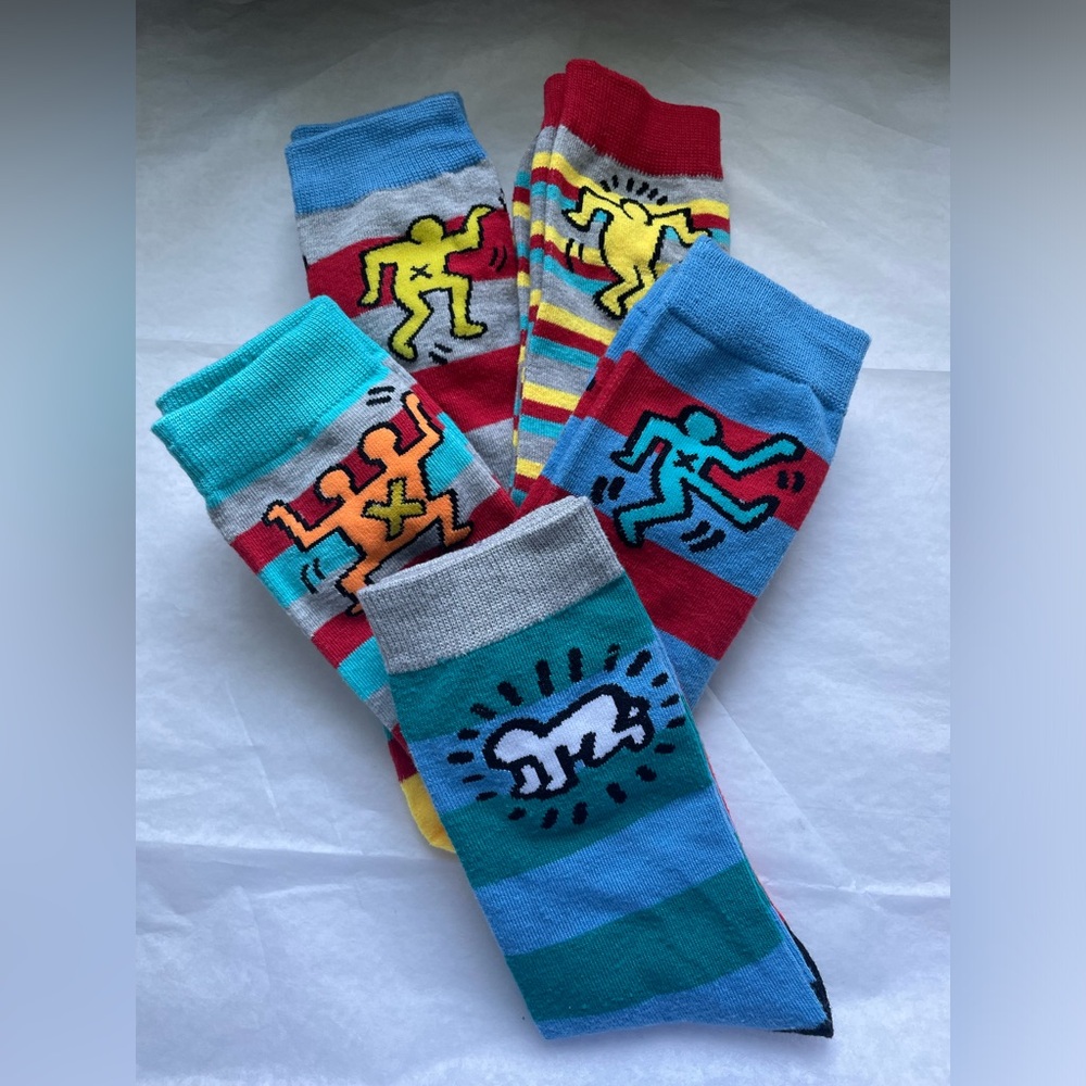 Keith Haring 5 Pack Sock Bundle NWOT - Picture 2 of 9